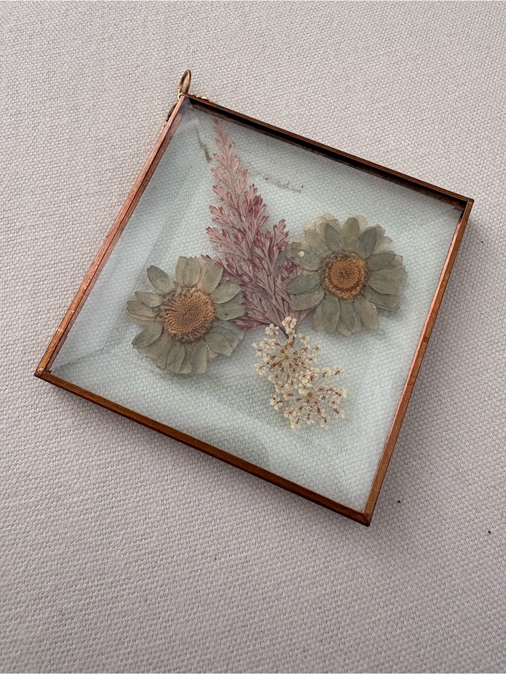 Vintage Pressed Flower Glass Frame
